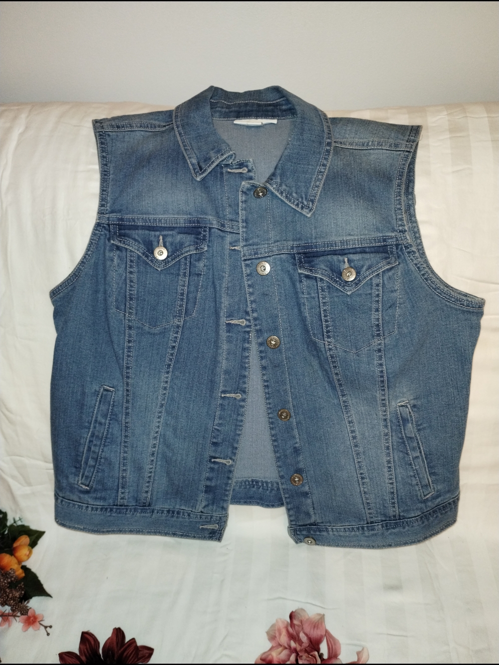 Style & Co. Blue Denim Sleeveless Jean Jacket